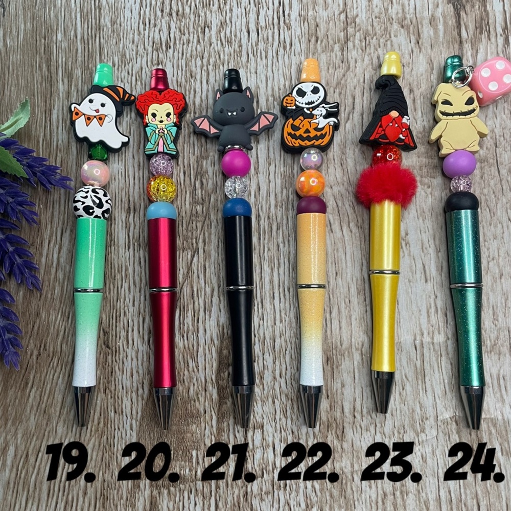 Handcrafted Halloween Pens Beaded Unique Artisan Gifts Office Accessories